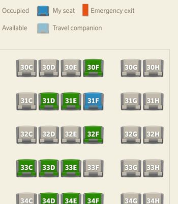 スカンジナビア航空の座席指定画像